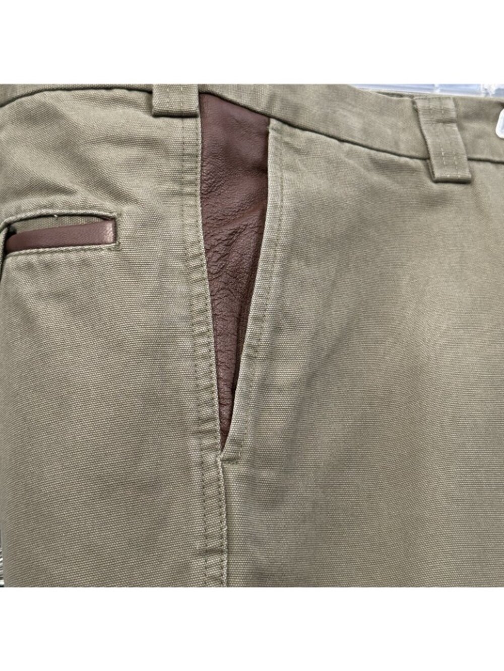 Kevin’s Plantation Collection Field Pants (Measures 44x29) Leather Trim Twill - Picture 5 of 6